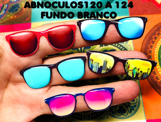 Oculos RESINADOS ESCUROS FUNDO BRANCO - ABNOCULOS120 A 124