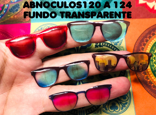 Oculos RESINADOS ESCUROS FUNDO TRANSPARENTE - ABNOCULOS120 A 124