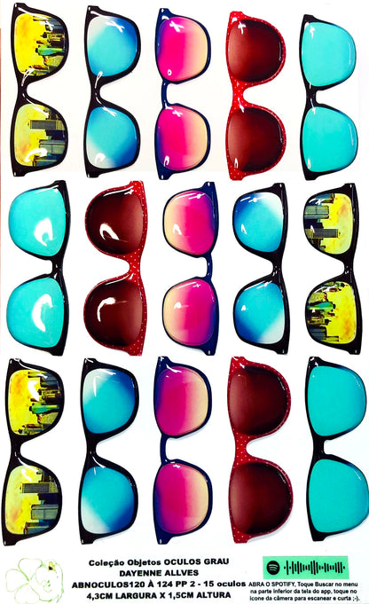 Oculos RESINADOS ESCUROS FUNDO BRANCO - ABNOCULOS120 A 124