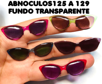 Oculos RESINADOS ESCUROS FUNDO TRANSPARENTE- ABNOCULOS125 A 129