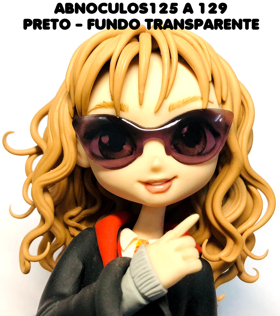 Oculos RESINADOS ESCUROS FUNDO TRANSPARENTE- ABNOCULOS125 A 129