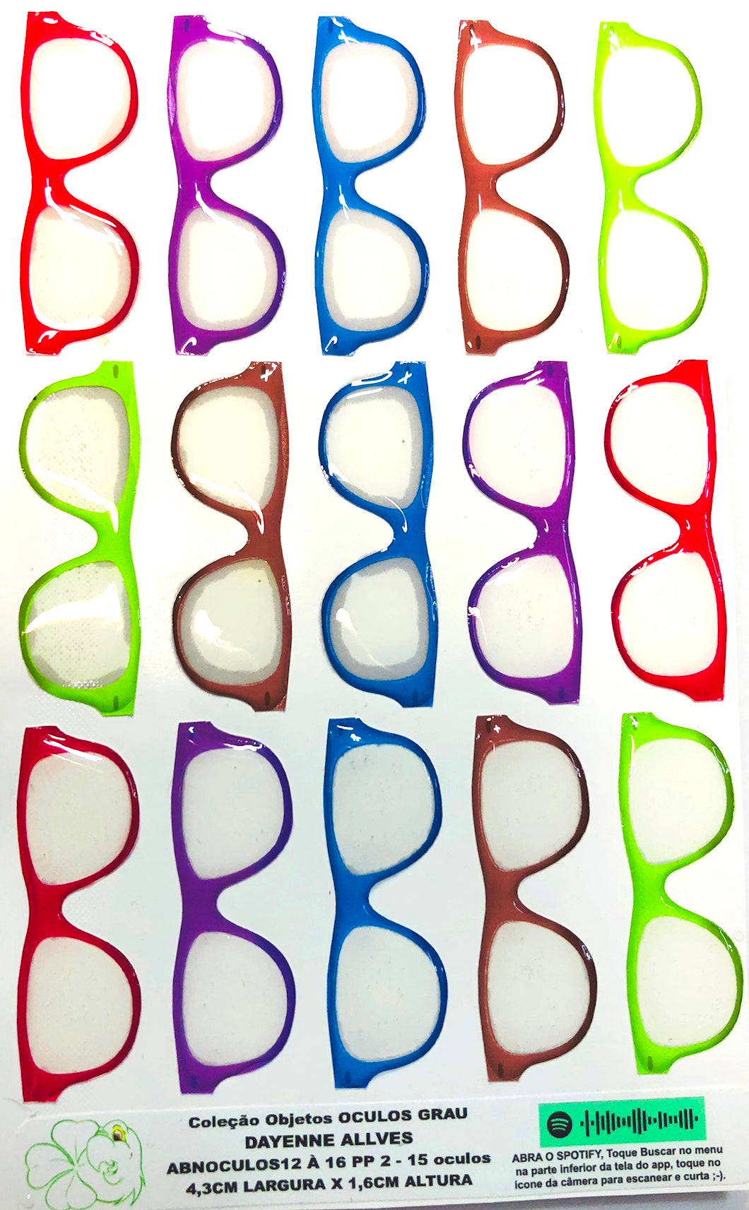 Oculos RESINADOS GRAU - ABNOCULOS12 A 16