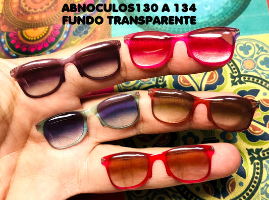 Oculos RESINADOS ESCUROS FUNDO TRANSPARENTE- ABNOCULOS130 A 134