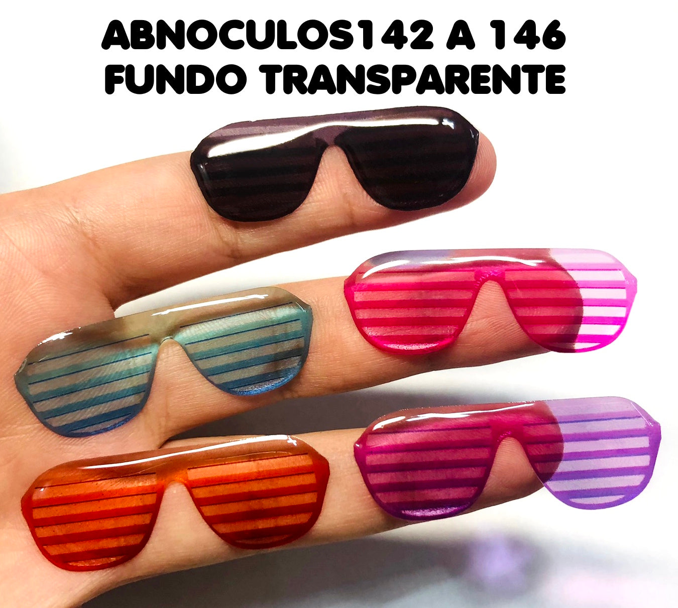 Oculos RESINADOS ESCUROS FUNDO TRANSPARENTE- ABNOCULOS142 A 146
