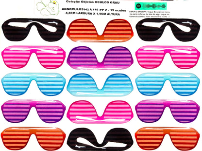 Oculos RESINADOS ESCUROS FUNDO TRANSPARENTE- ABNOCULOS142 A 146