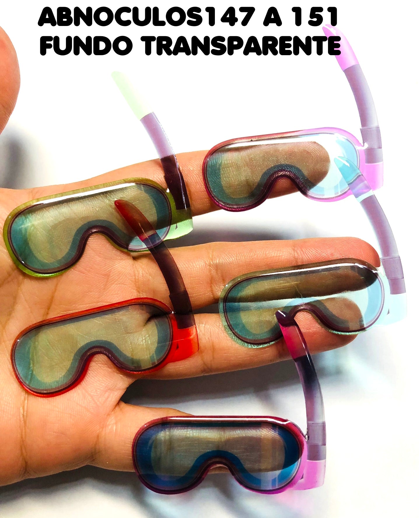 Oculos RESINADOS ESCUROS FUNDO TRANSPARENTE- ABNOCULOS147 A 151