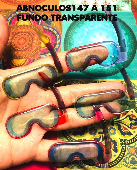 Oculos RESINADOS ESCUROS FUNDO TRANSPARENTE- ABNOCULOS147 A 151