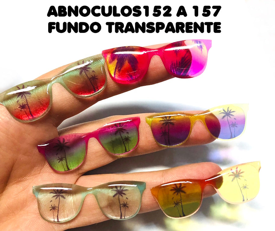 Oculos RESINADOS ESCUROS FUNDO TRANSPARENTE- ABNOCULOS152 A 157