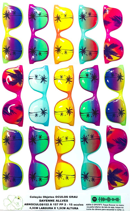 Oculos RESINADOS ESCUROS FUNDO TRANSPARENTE- ABNOCULOS152 A 157