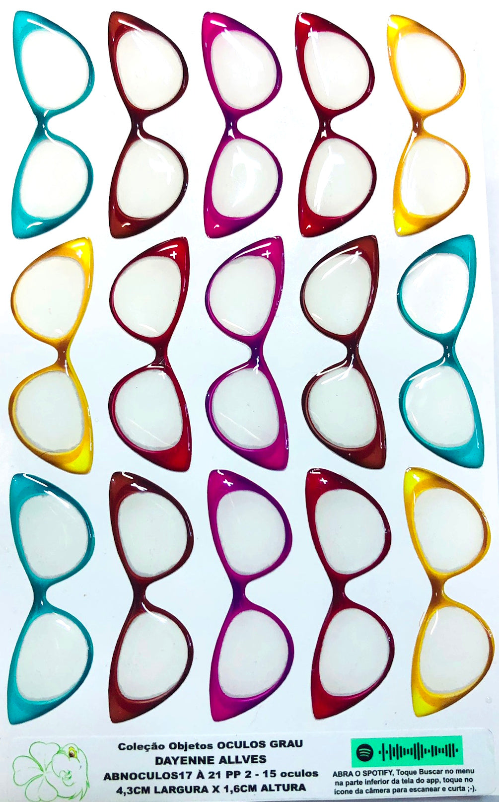 Oculos RESINADOS GRAU - ABNOCULOS17 A 21