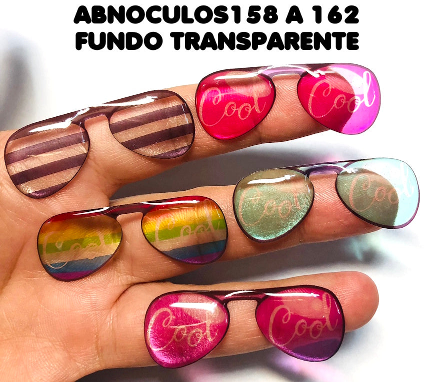 Oculos RESINADOS ESCUROS FUNDO TRANSPARENTE - ABNOCULOS158 a 162