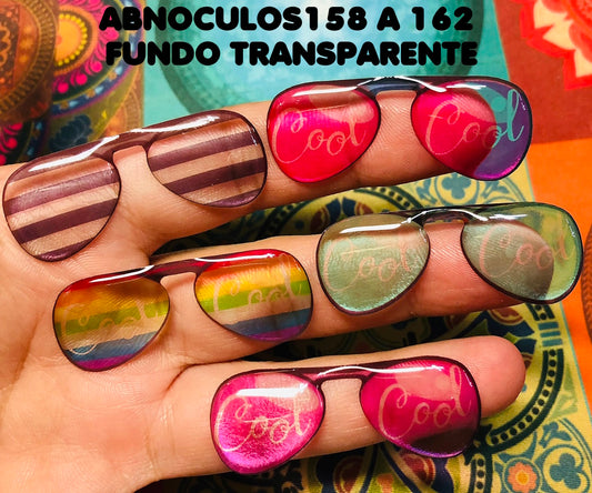 Oculos RESINADOS ESCUROS FUNDO TRANSPARENTE - ABNOCULOS158 a 162
