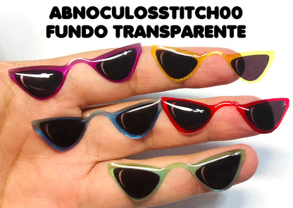 Oculos RESINADOS ESCUROS FUNDO TRANSPARENTE - ABNOCULOSSTITCH00