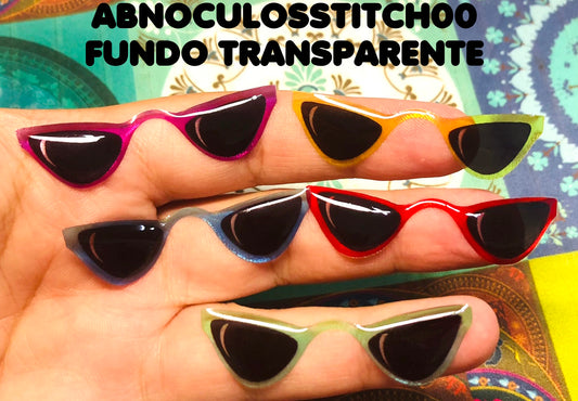 Oculos RESINADOS ESCUROS FUNDO TRANSPARENTE - ABNOCULOSSTITCH00