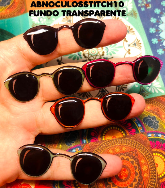 Oculos RESINADOS ESCUROS FUNDO TRANSPARENTE - ABNOCULOSSTITCH10