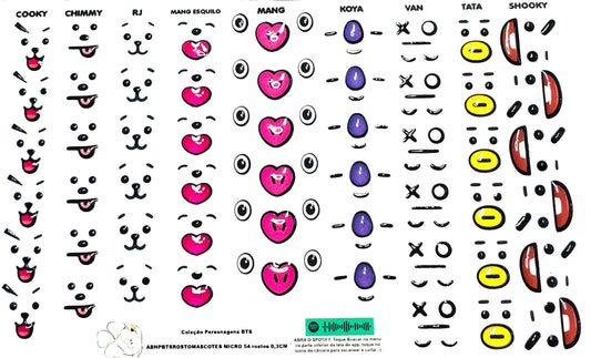 Rostos RESINADOS ABNPBTSROSTOSMASCOTES - MASCOTES BTS