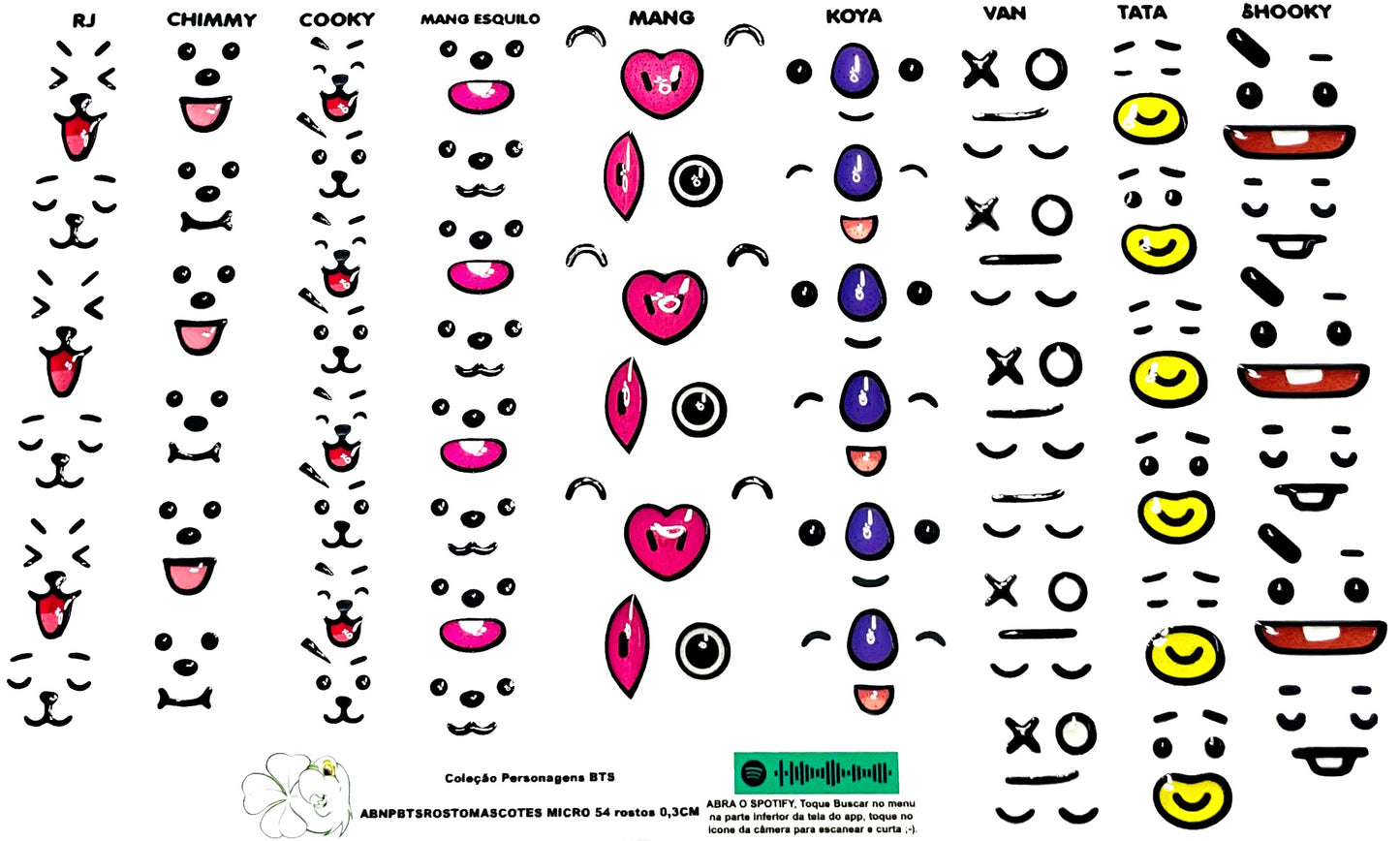 Rostos RESINADOS ABNPBTSROSTOSMASCOTES - MASCOTES BTS