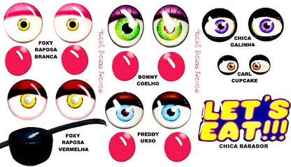 Olhos Resinados ABNPFNAF Five Nights at Freddy's