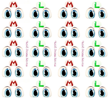 Olhos RESINADOS ABNPMARIOOLHOS MARIO BROS