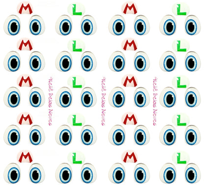 Olhos RESINADOS ABNPMARIOOLHOS MARIO BROS