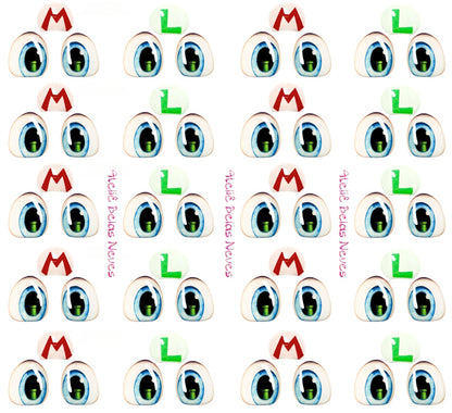 Olhos RESINADOS ABNPMARIOOLHOS MARIO BROS
