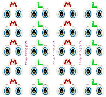 Olhos RESINADOS ABNPMARIOOLHOS MARIO BROS
