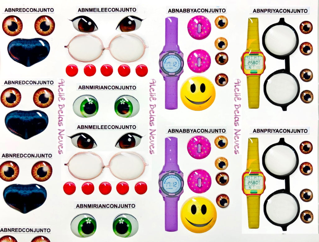 Olhos Resinados PERSONAGENS RED ABNPRED