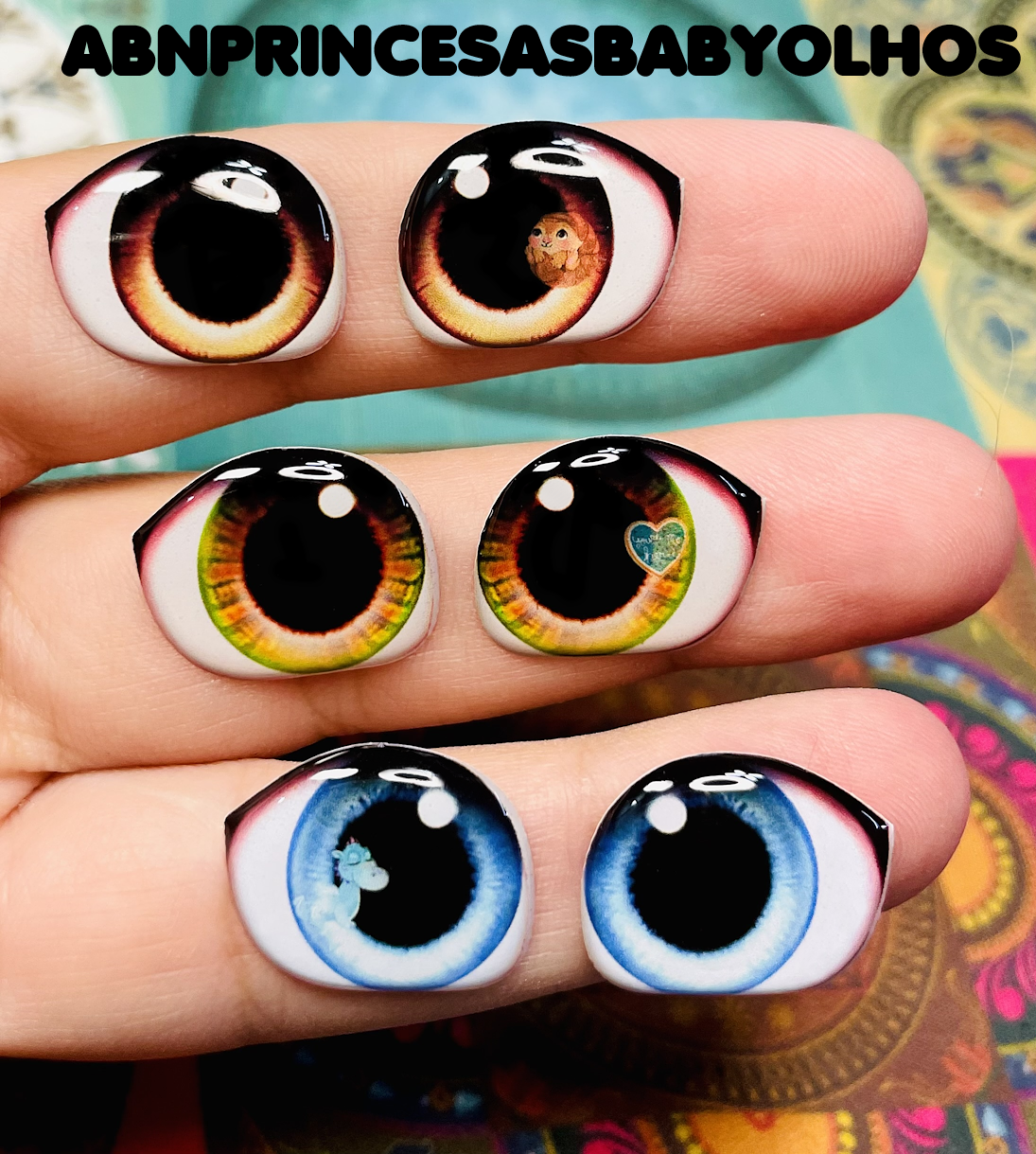 Olhos RESINADOS PRINCESAS ABNPRINCESASBABYOLHOS