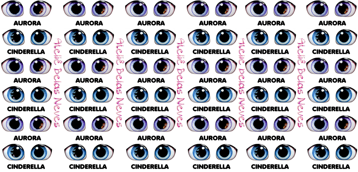 Olhos RESINADOS PRINCESAS ABNPRINCESASBABYOLHOS
