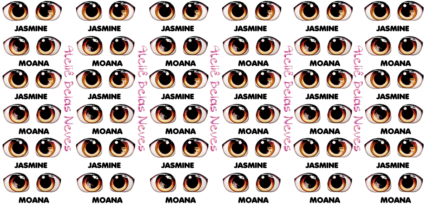 Olhos RESINADOS PRINCESAS ABNPRINCESASBABYOLHOS