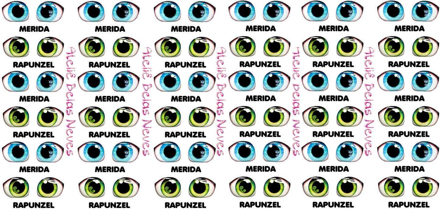 Olhos RESINADOS PRINCESAS ABNPRINCESASBABYOLHOS