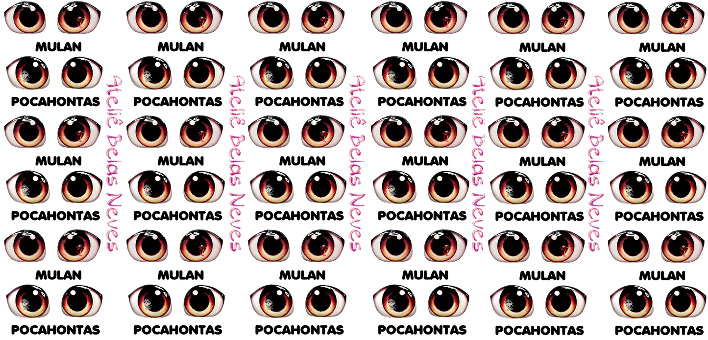 Olhos RESINADOS PRINCESAS ABNPRINCESASBABYOLHOS