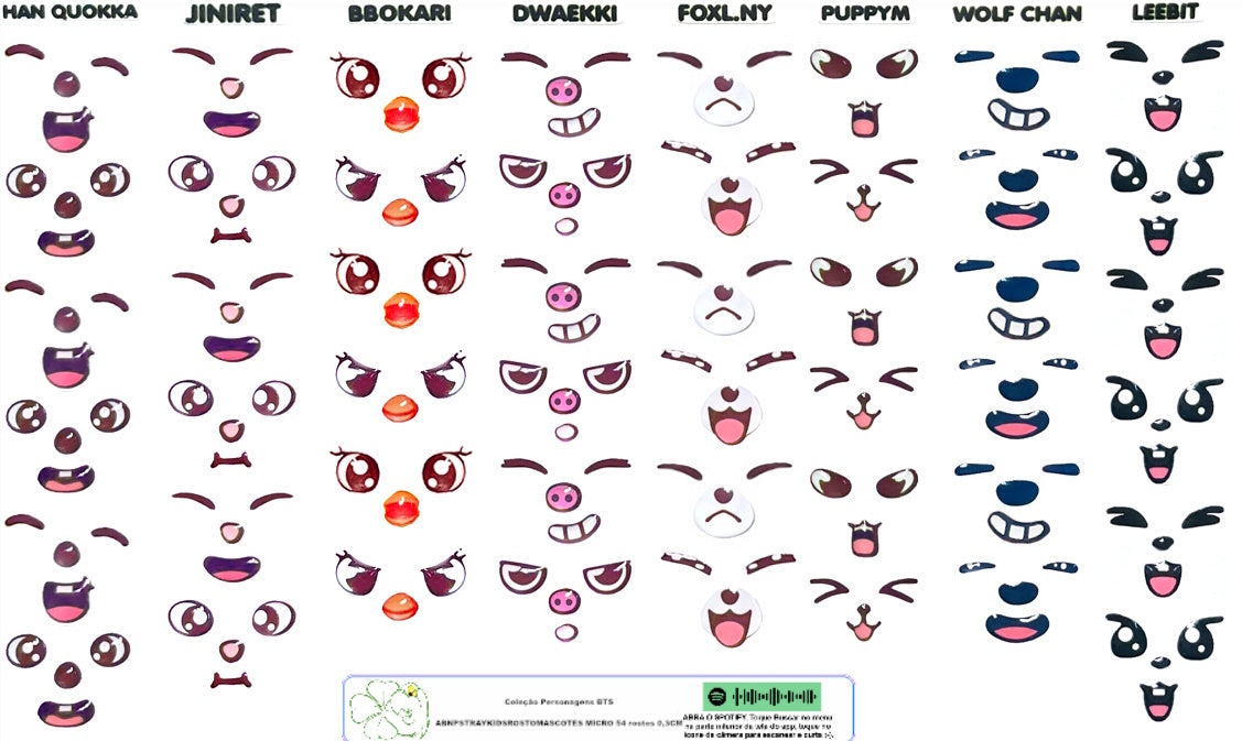 Rostos RESINADOS ABNPSTRAYKIDSROSTOSMASCOTES - MASCOTES SKZOO