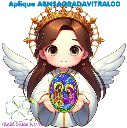 Apliques RESINADOS ABNIMAGENSVITRAIS JESUS DIVINO SAGRADA
