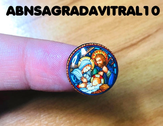 Apliques RESINADOS ABNIMAGENSVITRAIS JESUS DIVINO SAGRADA