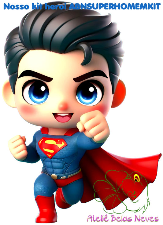 KIT RESINADOS Rostos e elementos SUPER HOMEM ABNSUPERHOMEMKIT