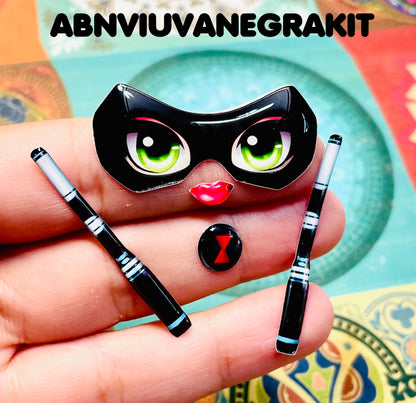 KIT RESINADOS Rostos e elementos VIUVA NEGRA ABNVIUVANEGRAKIT