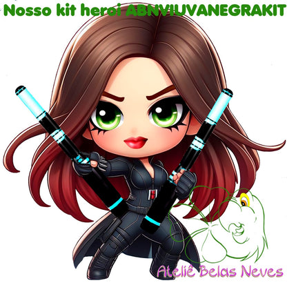 KIT RESINADOS Rostos e elementos VIUVA NEGRA ABNVIUVANEGRAKIT